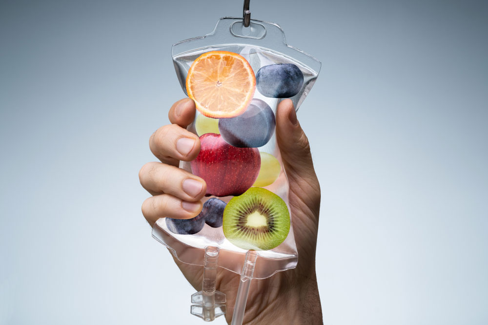vitamin pouch with fruits inside