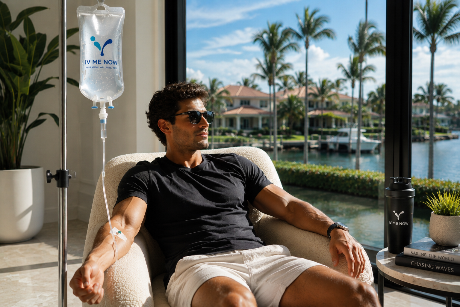 iv-therapy-miami Man receiving IV Therapy
